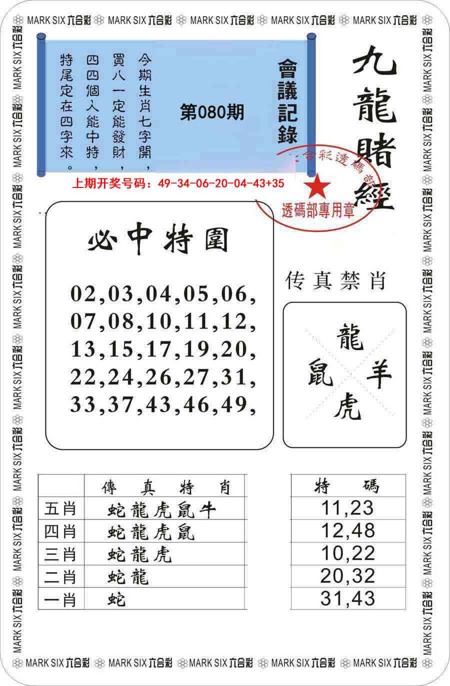 080期九龙赌经[图]
